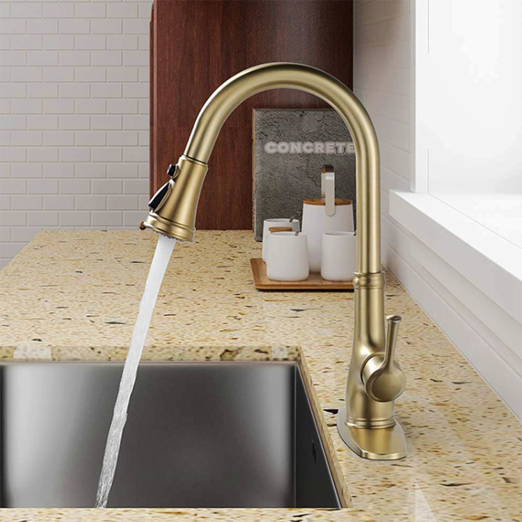 Brushed Gold မီးဖိုချောင်သုံး Faucets